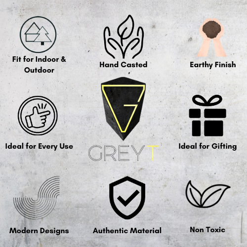 Croode- Dark Concrete Building shaped holder with two spacious compartments- desk organizer, stationery holder, toothbrush stand