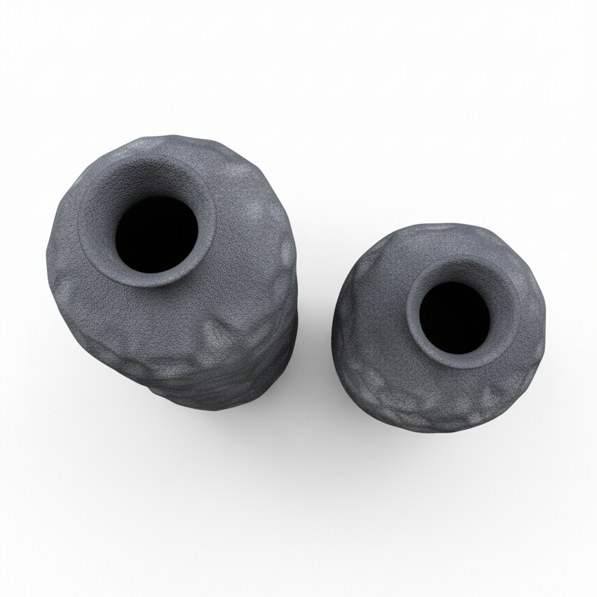 The Obsidian Crumple Vases (Set of 2)