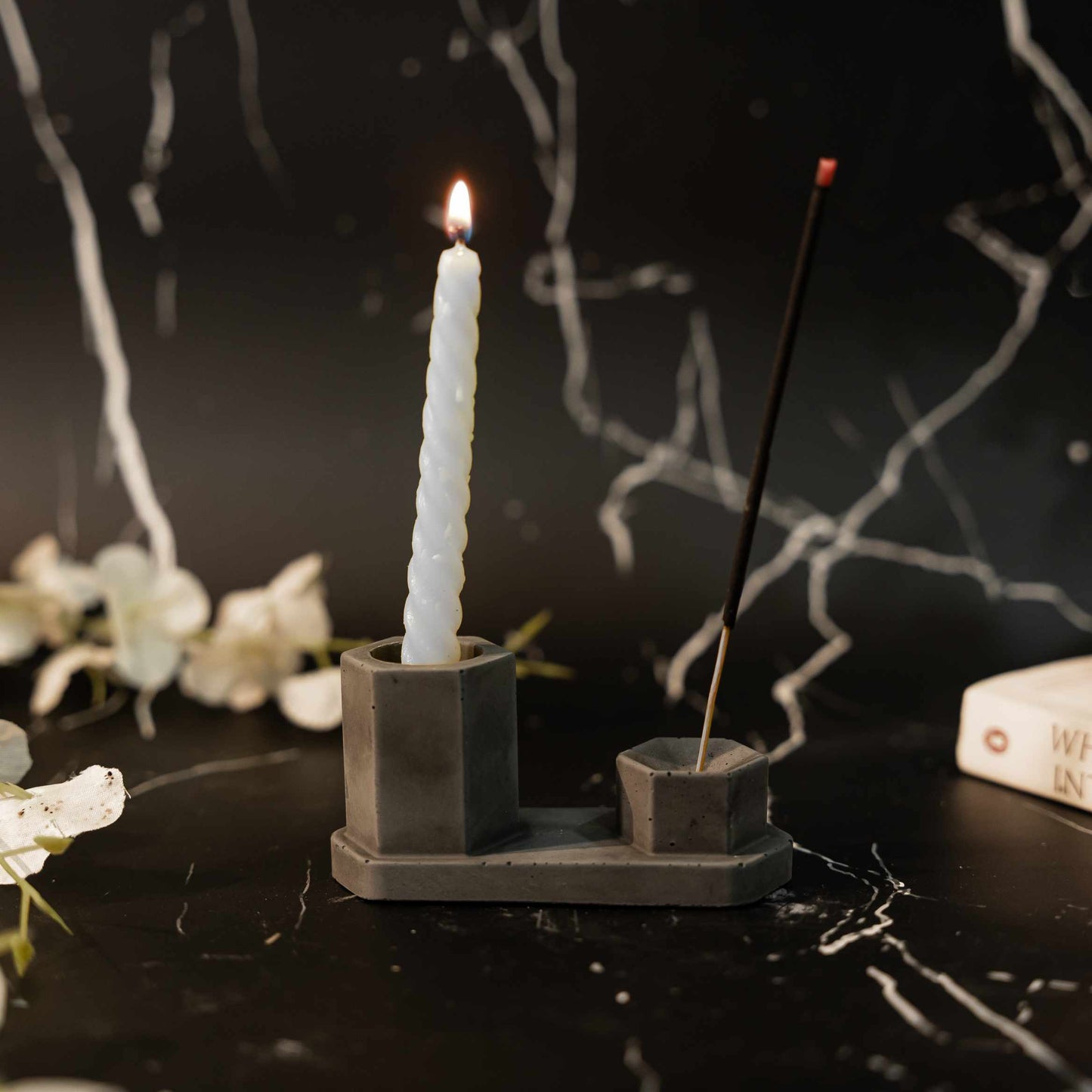 ZenStone Candle & Incense Stick holder for Pooja Room Decor
