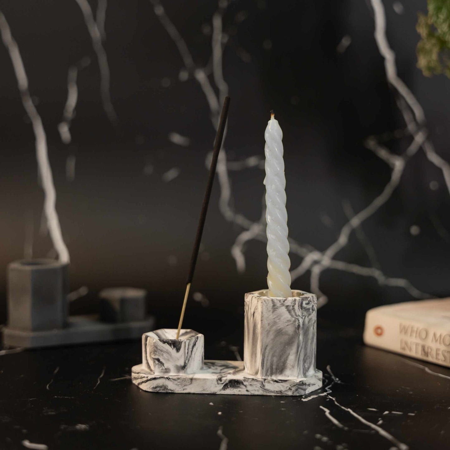 ZenStone Candle & Incense Stick holder for Pooja Room Decor
