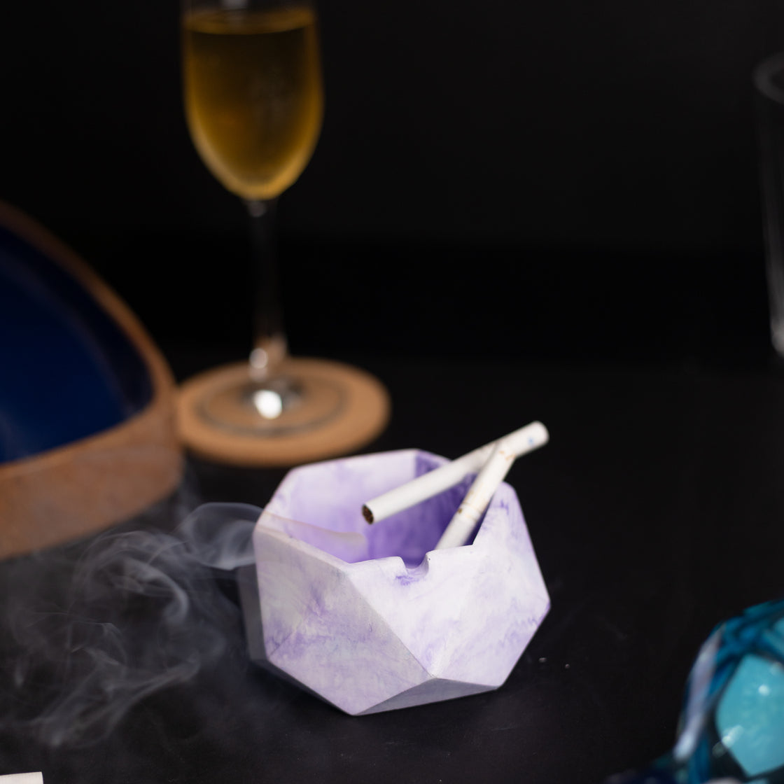Hextray 2.0 Orchid Marble - Geometric Pattern Hexagonal Ashtray