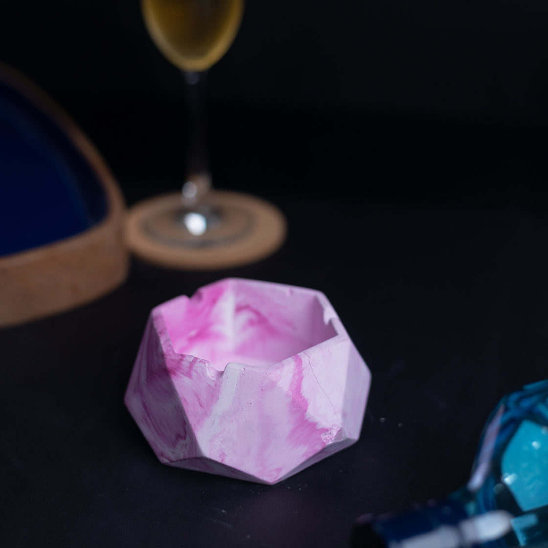 Hextray 2.0 Mint Marble - Geometric Pattern Hexagonal Ashtray