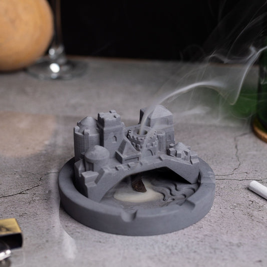 Cosmic City Dark Concrete-Statement decor piece that doubles up as a unique ashtray, incense stick holder