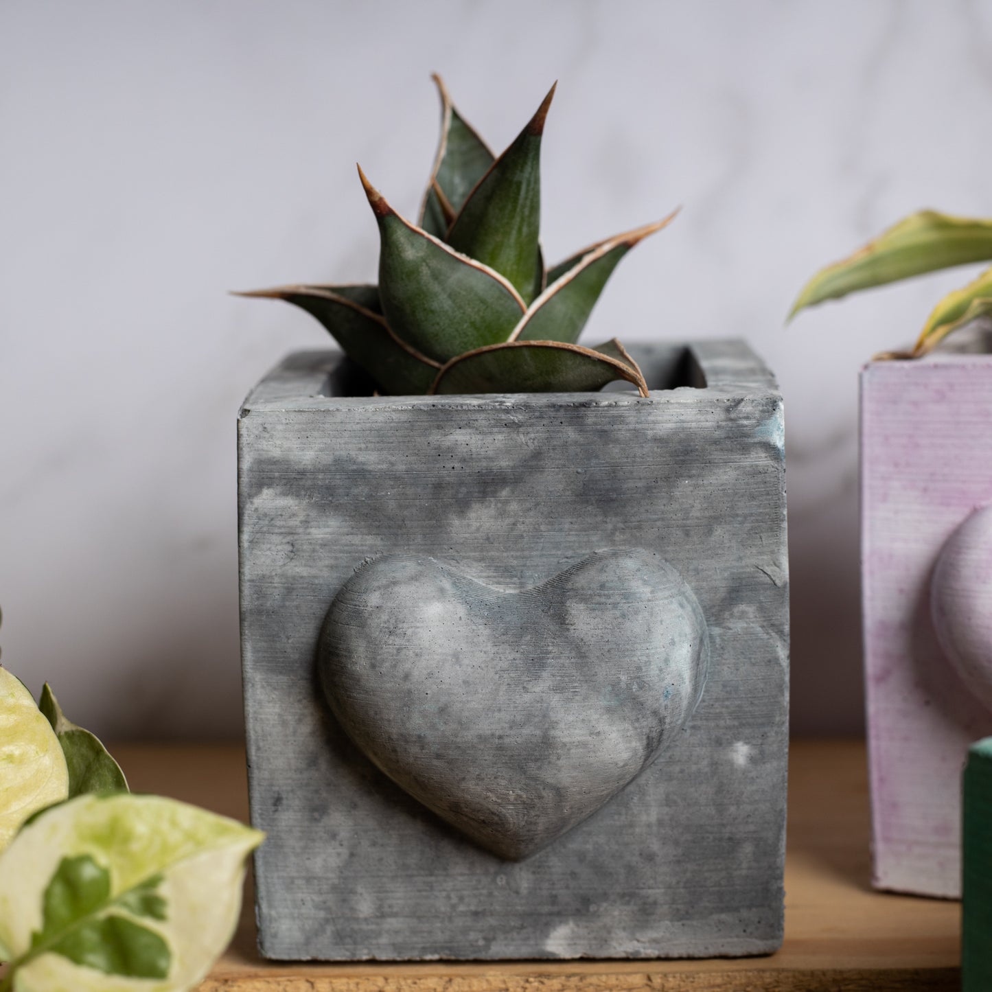 Hearty Planter Candy Marble - 3D Heart shape Planter or Pen Stand for gifting to loved ones