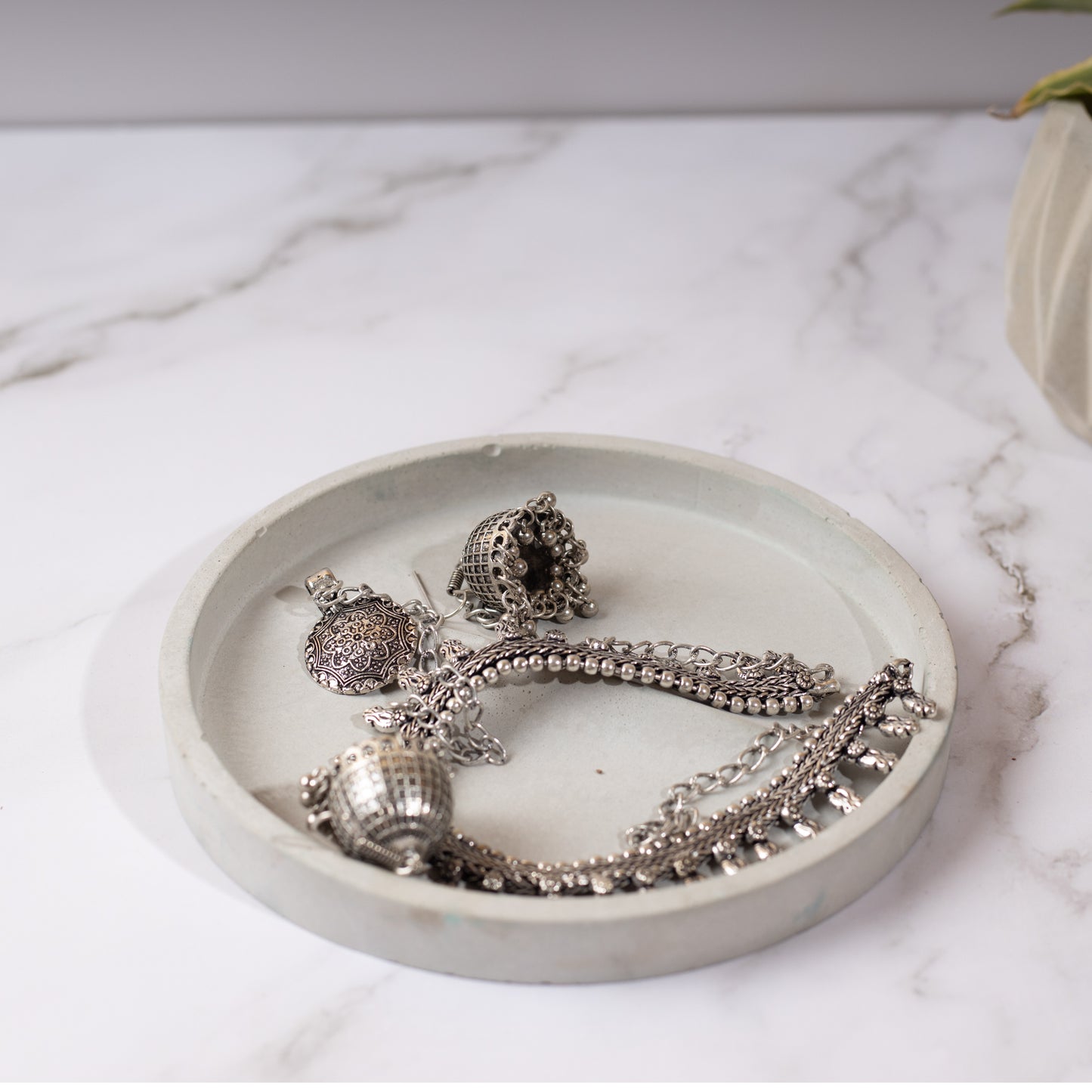 Wedge Jewellery Tray -Cement Finish