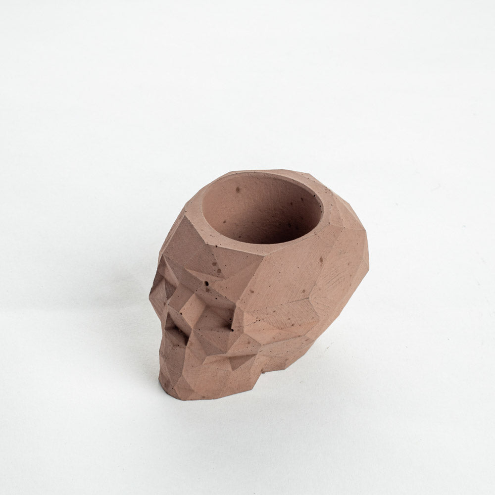 New Skull Terracotta - Unique geometric skull shaped 3D pointed planter / Paperweight for Home & Office