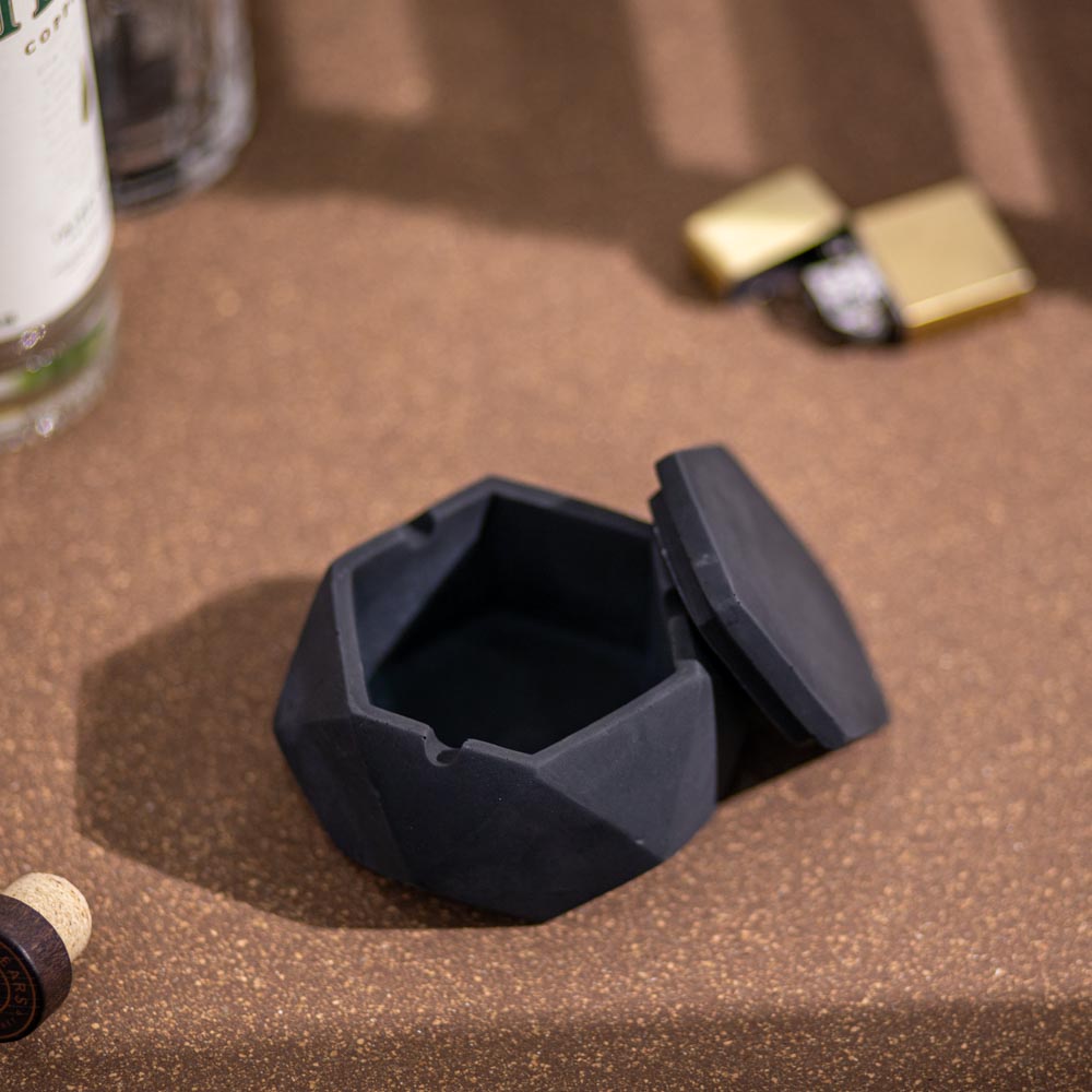 New Hextray 2.0 Nero Marble - Geometric Pattern Hexagonal Ashtray