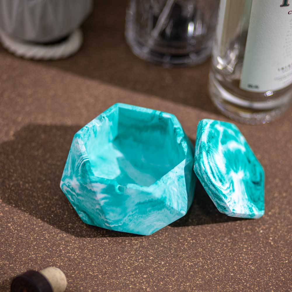 New Hextray 2.0 Nero Marble - Geometric Pattern Hexagonal Ashtray