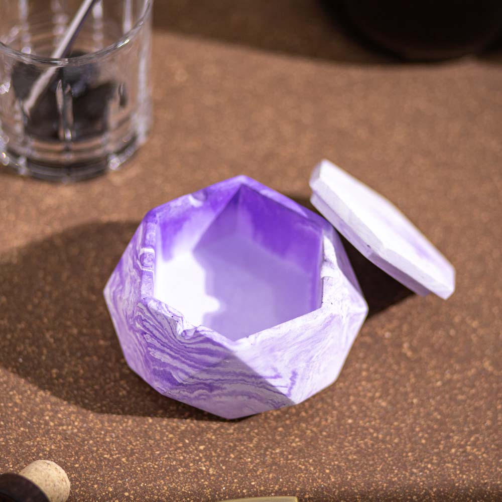 Hextray 2.0 Orchid Marble - Geometric Pattern Hexagonal Ashtray