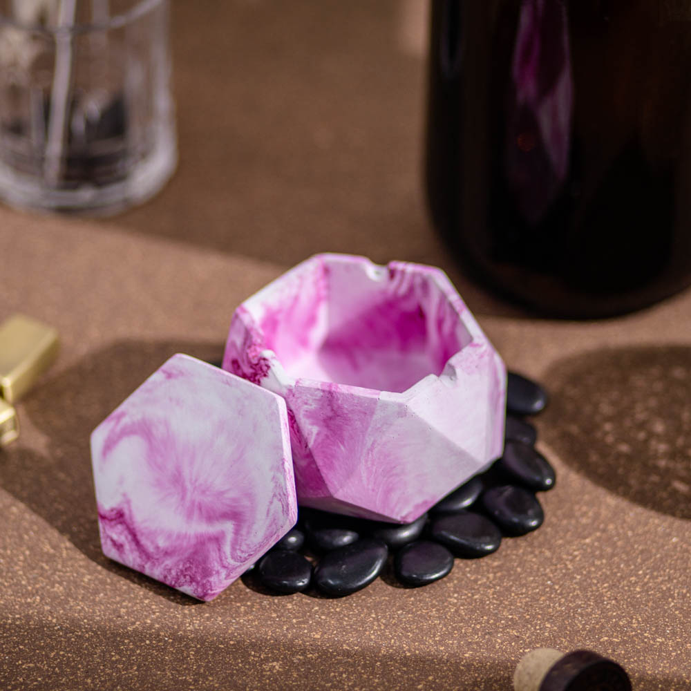 New Hextray 2.0 Nero Marble - Geometric Pattern Hexagonal Ashtray