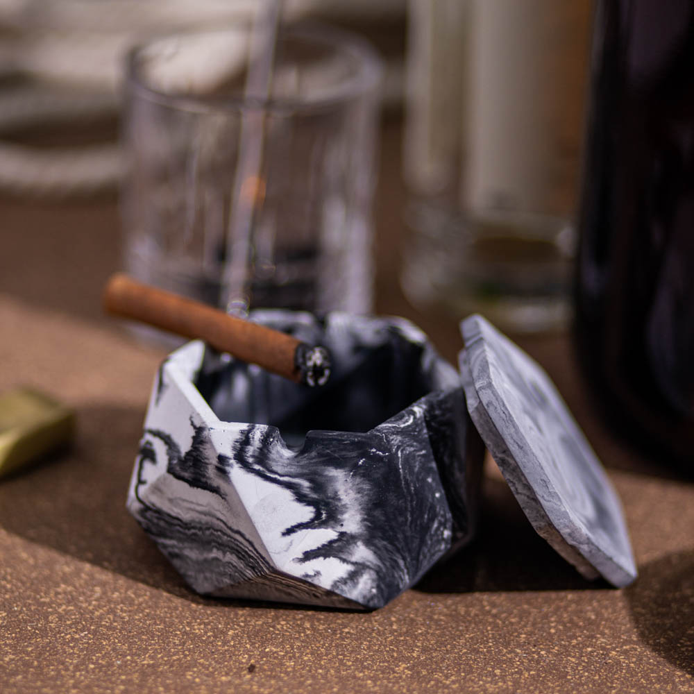 Hextray 2.0 Mint Marble - Geometric Pattern Hexagonal Ashtray