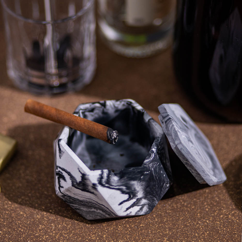 Hextray 2.0 Nero Marble - Geometric Pattern Hexagonal Ashtray