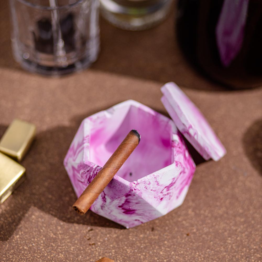Hextray 2.0 Mint Marble - Geometric Pattern Hexagonal Ashtray