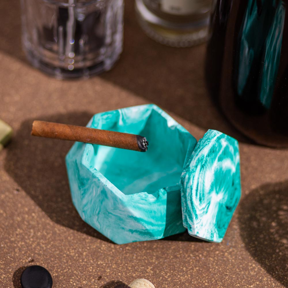 Hextray 2.0 Nero Marble - Geometric Pattern Hexagonal Ashtray