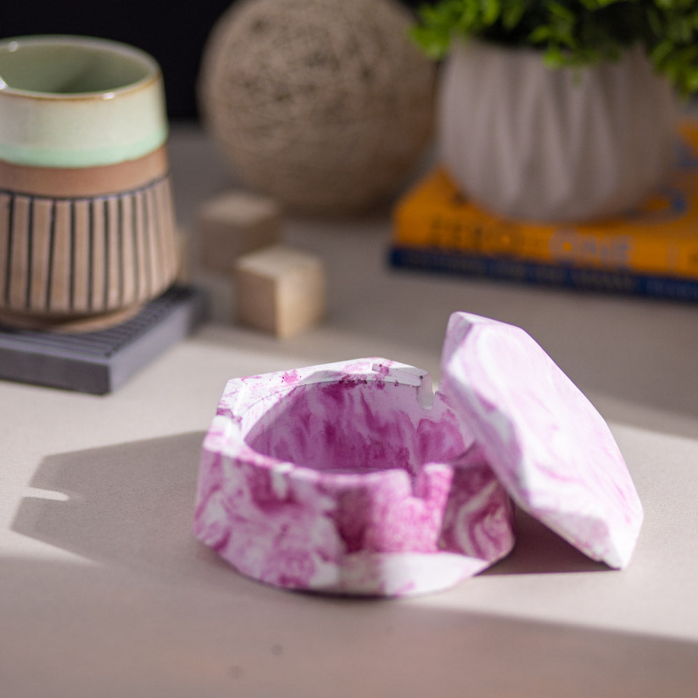 Hextray Mint marble - Hexagonal Geometric Ashtray for Indoor, Outdoor, Car, Office or Home Decor
