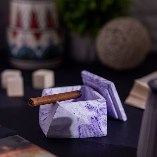 Rosq- Concrete Ashtray with a lid- ideal for use both indoors and outdoors