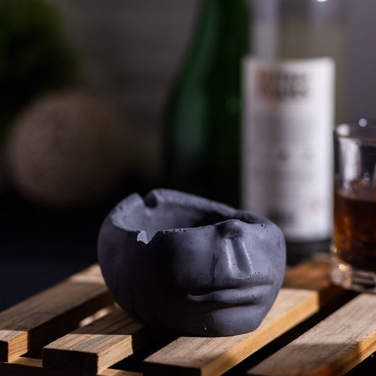 New Volto Dark Concrete Elegant Half Face Decor- ideal for gifting