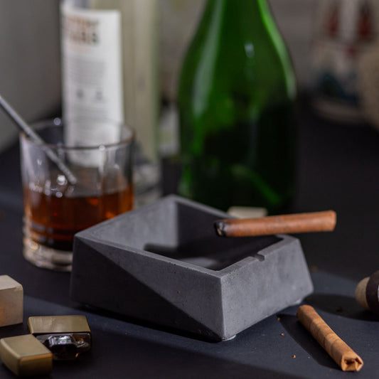 Trapesquad Contemporary concrete Ashtray handcasted with love and made entirely in India.