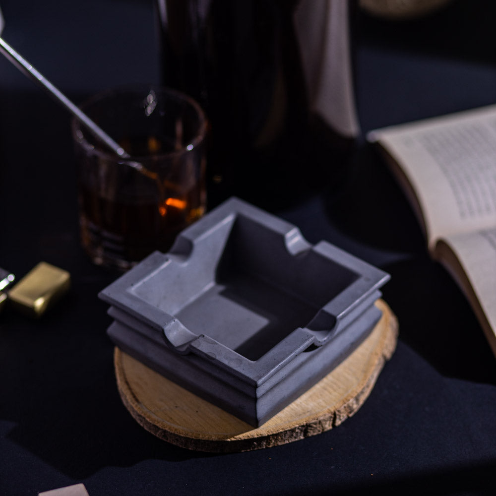 Sqrim- Contemporary, Sleek Concrete Ashtray