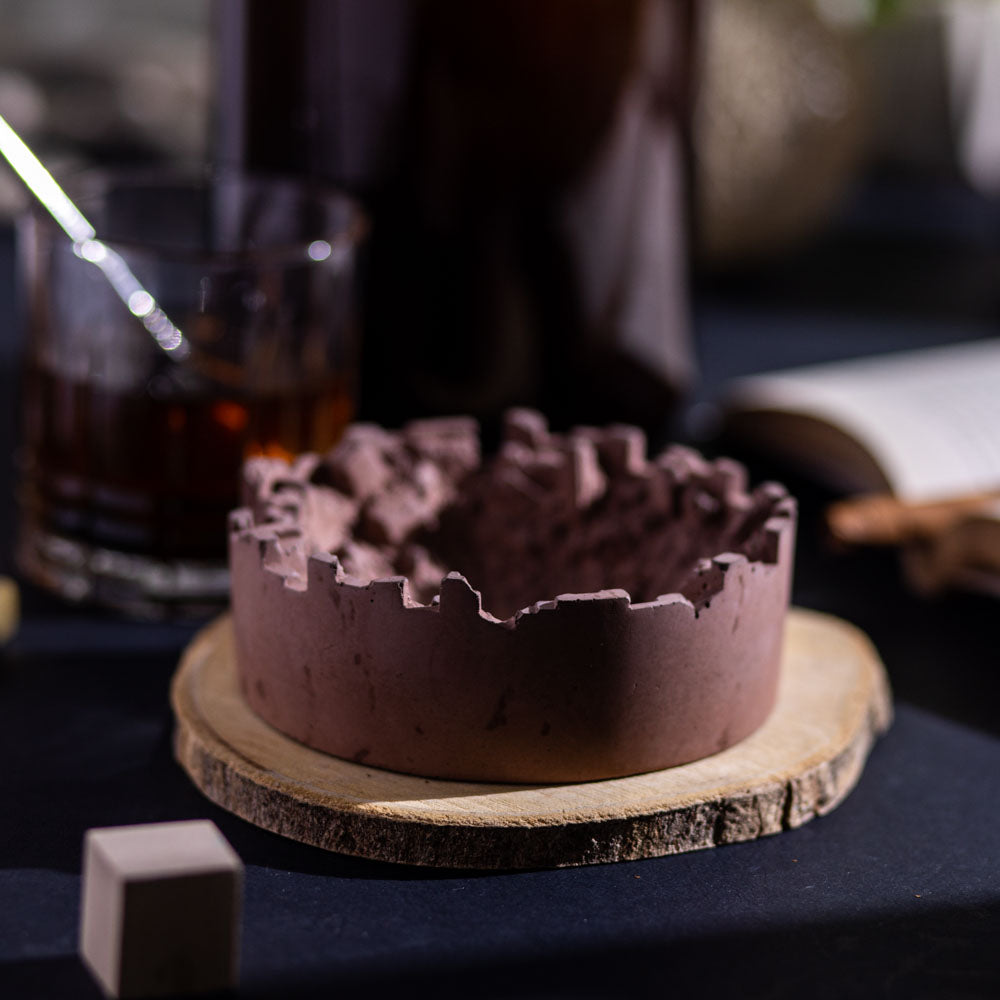 Urnfield Contemporary Circular Concrete Ashtray