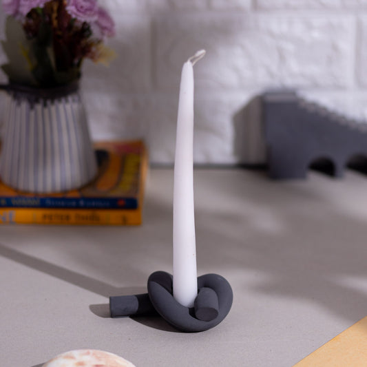 Knot- Contemporary Candle Holders in a sought-after monochromatic color palette