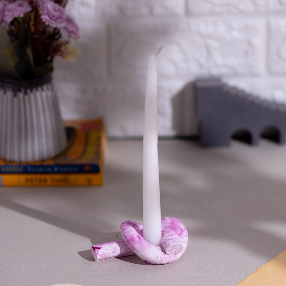 Knot- Contemporary Candle Holders in a sought-after monochromatic color palette