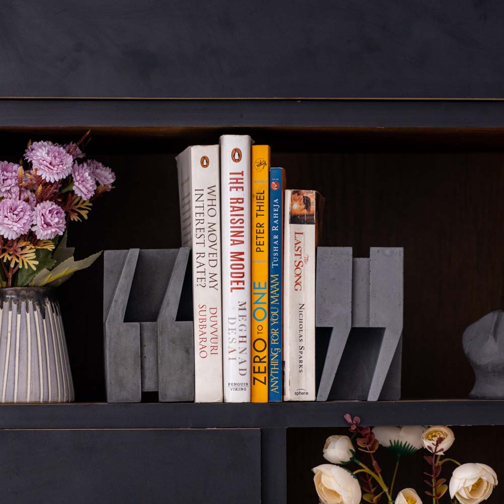 The Concrete Quotes Pair of Contemporary Concrete Book Ends