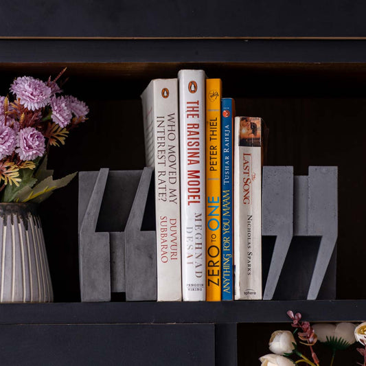 The Concrete Quotes Pair of Contemporary Concrete Book Ends