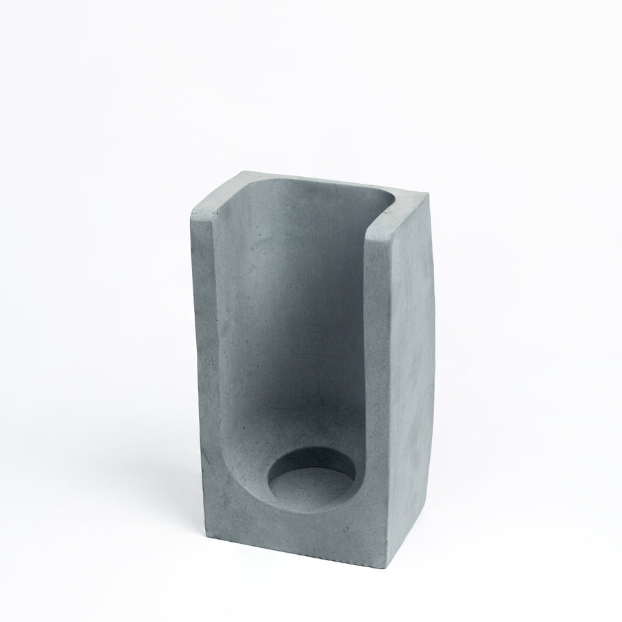 Trouval- Dark Concrete Sleek Tea light holder featuring a contemporary design