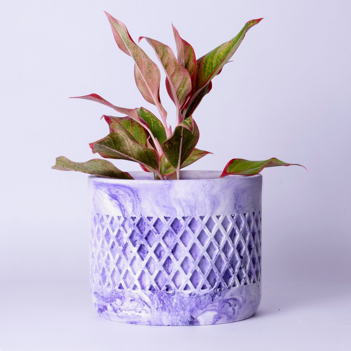 Dimen Planter Orchid Marble - Best Geometric Planter for home Decor for Indoor & Outoor Gardening