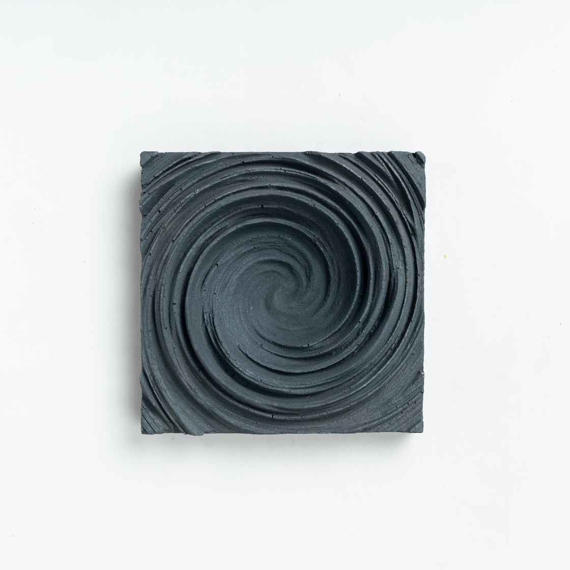 Cyclone Black - Spiral Design ashtray resting on a square base- contemporary design ashtray