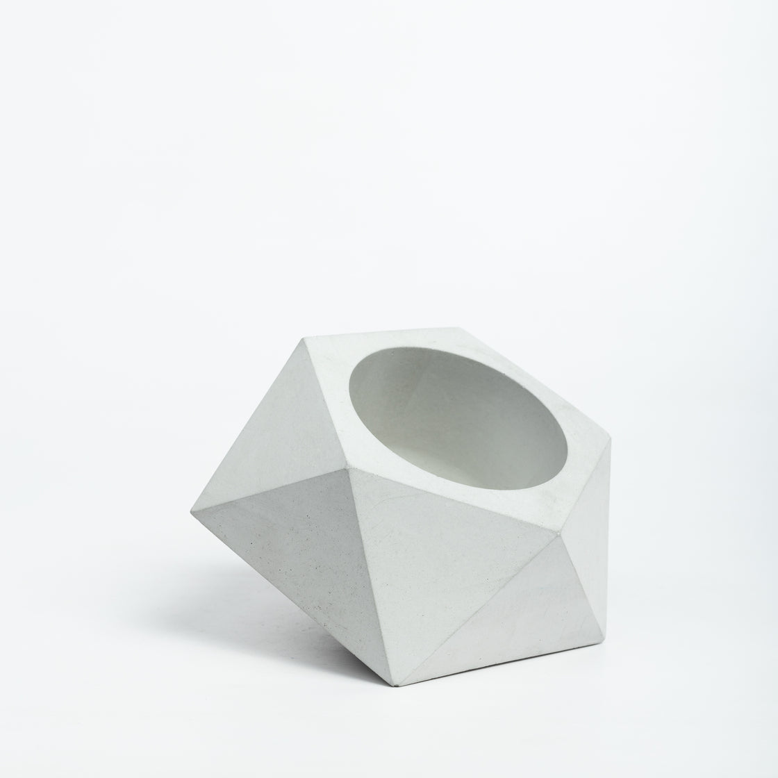 Pentrose Cement Finish- Geometric pattern ashtray and indoor and outdoor planter with drainage for home decor, gifting