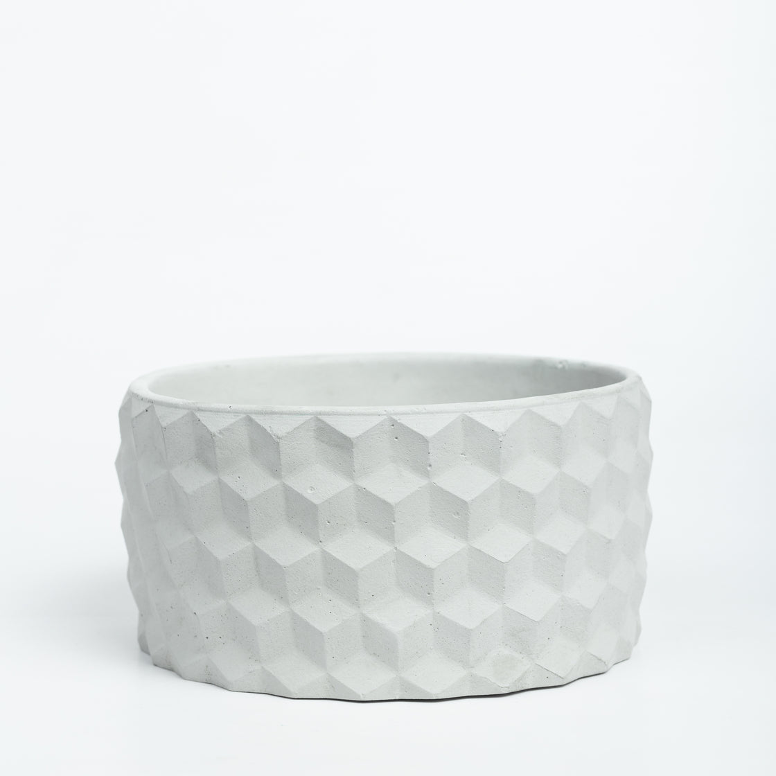 Cubetopia-Cement Finish-Patterned plant bowl