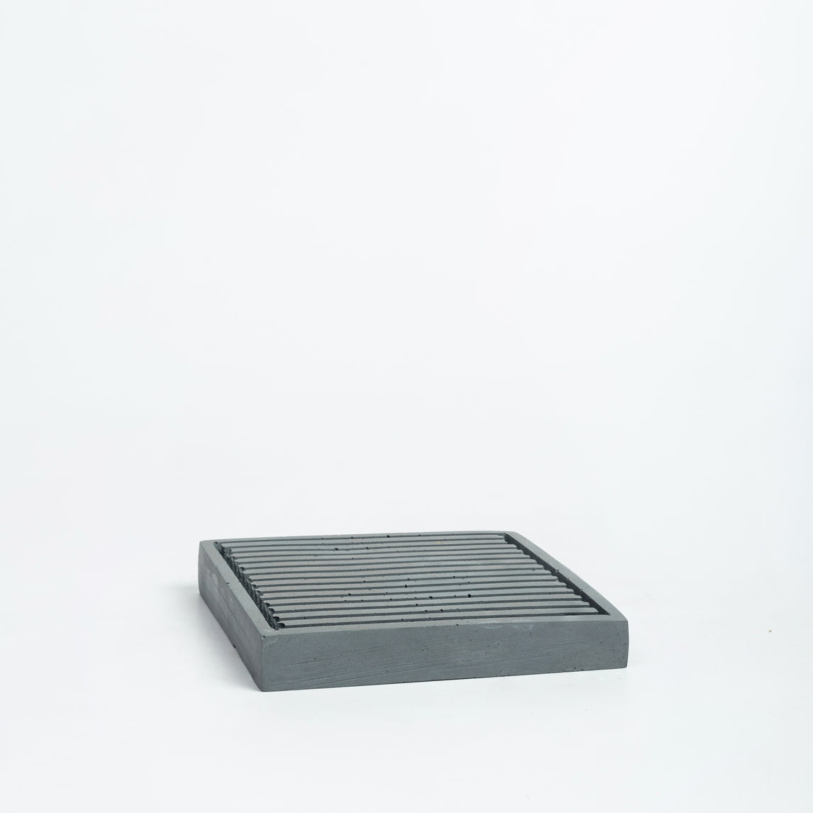 Squaline- Set of 6 Coasters-Dark Concrete-Buy home decor items online- Contemporary design coasters with a square outline and an array of lines.