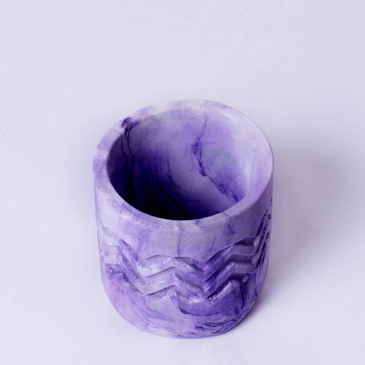 Chevro Planter Orchid Marble - Chevron Pattern Designer Succulent Planter for Home And Office Decor