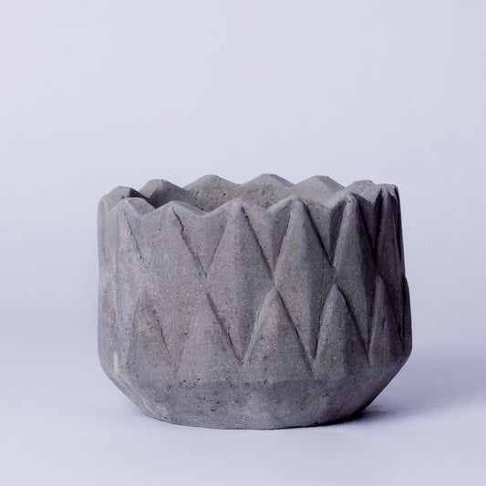 Pyne Planter Dark Concrete - Geometric Table top planter, diamond shaped surface