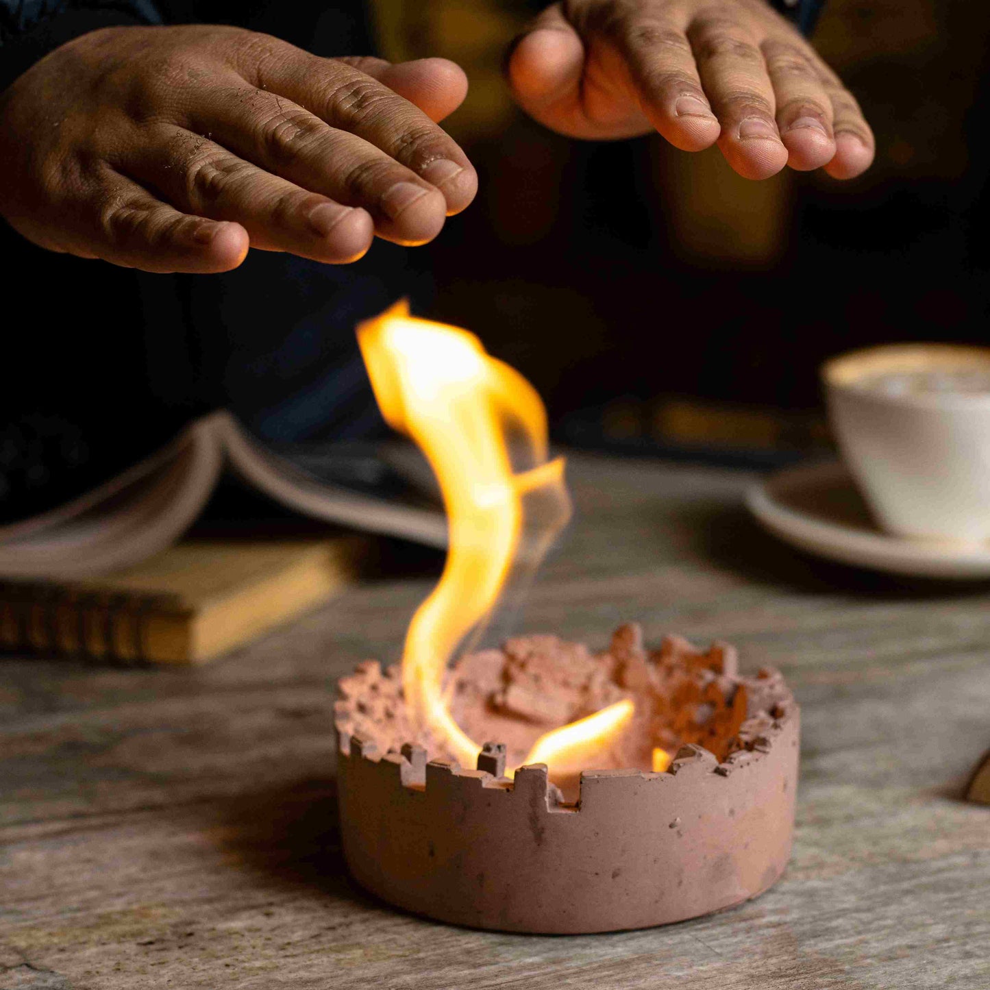 Urnfield Tasteful Home Décor from the house of Greyt-contemporary circular design Fire Pit with textured insides