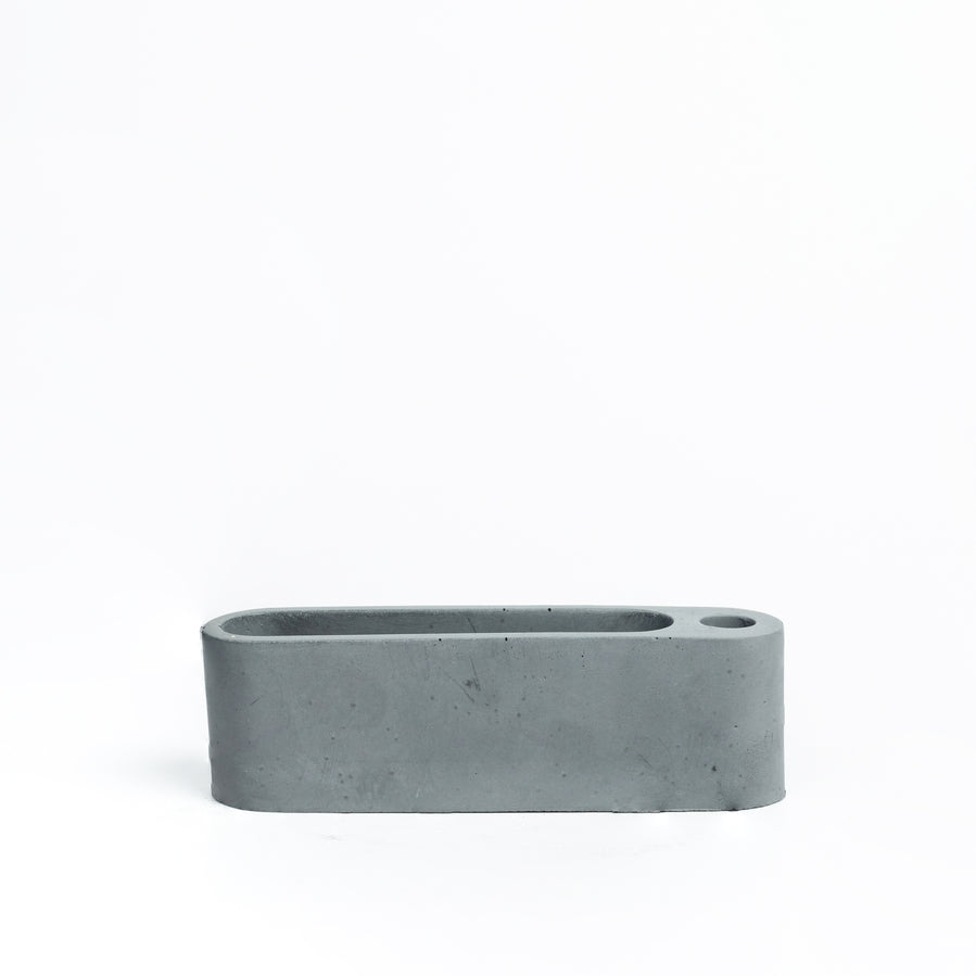 Penard Holder- Dark Concrete Pen and Business Card Stand- Desk Essentials by Greyt