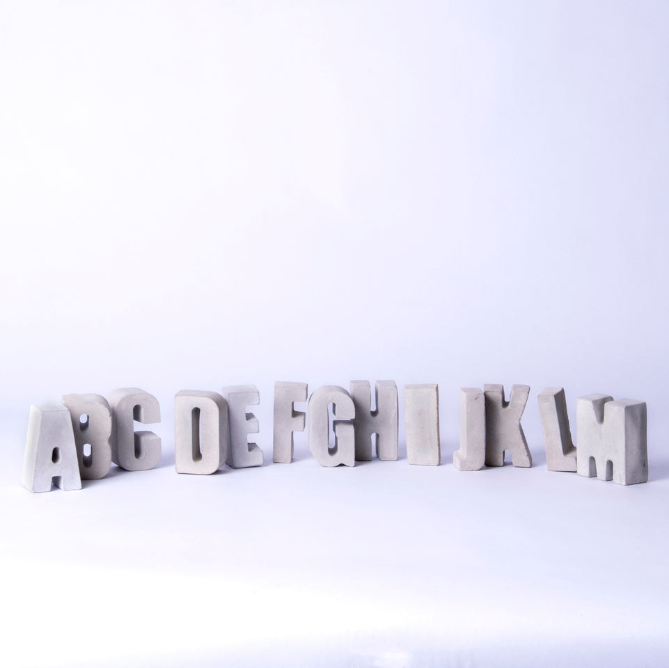 Free with every PREPAID order! 'Your Name' Initials Capital Alphabets in Concrete.