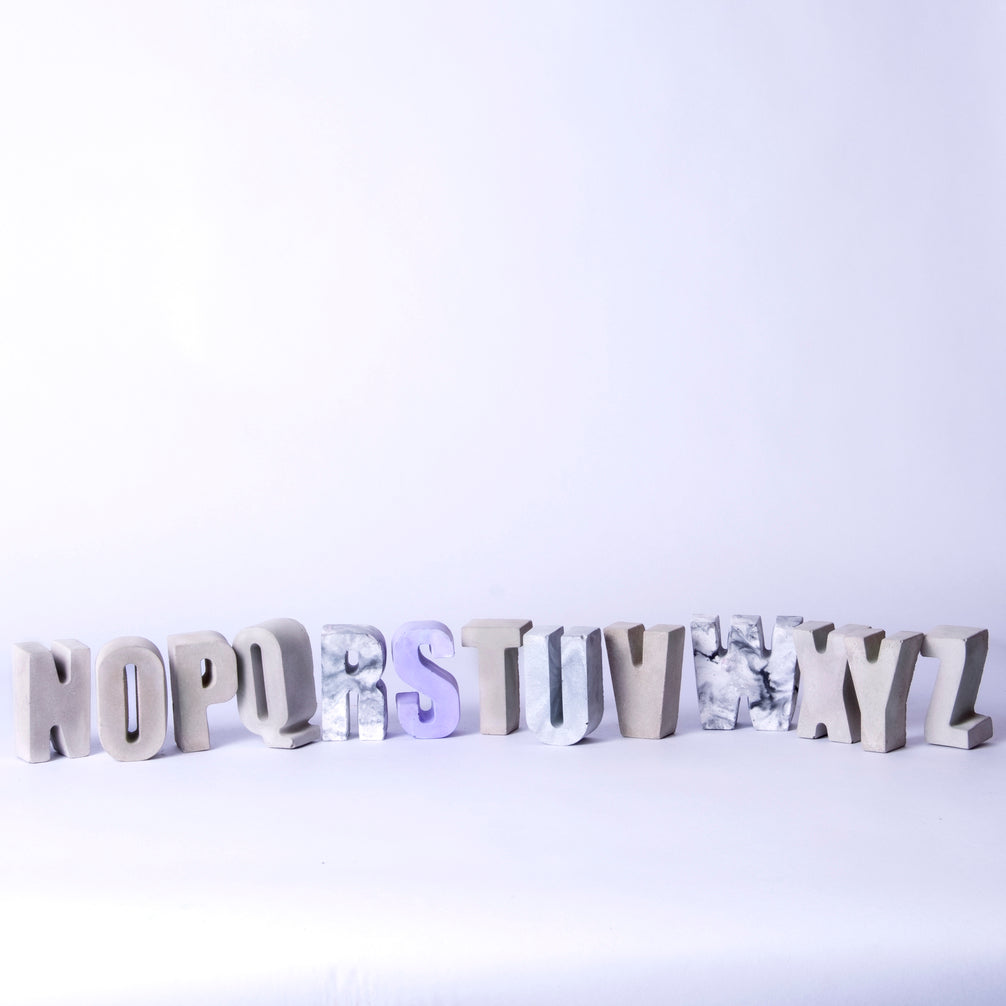 Free with every PREPAID order! 'Your Name' Initials Capital Alphabets in Concrete.