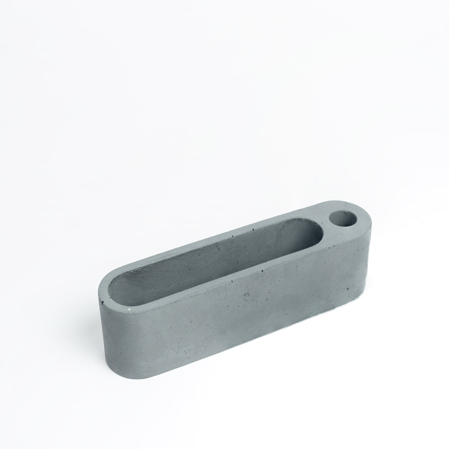 Penard Holder- Dark Concrete Pen and Business Card Stand- Desk Essentials by Greyt