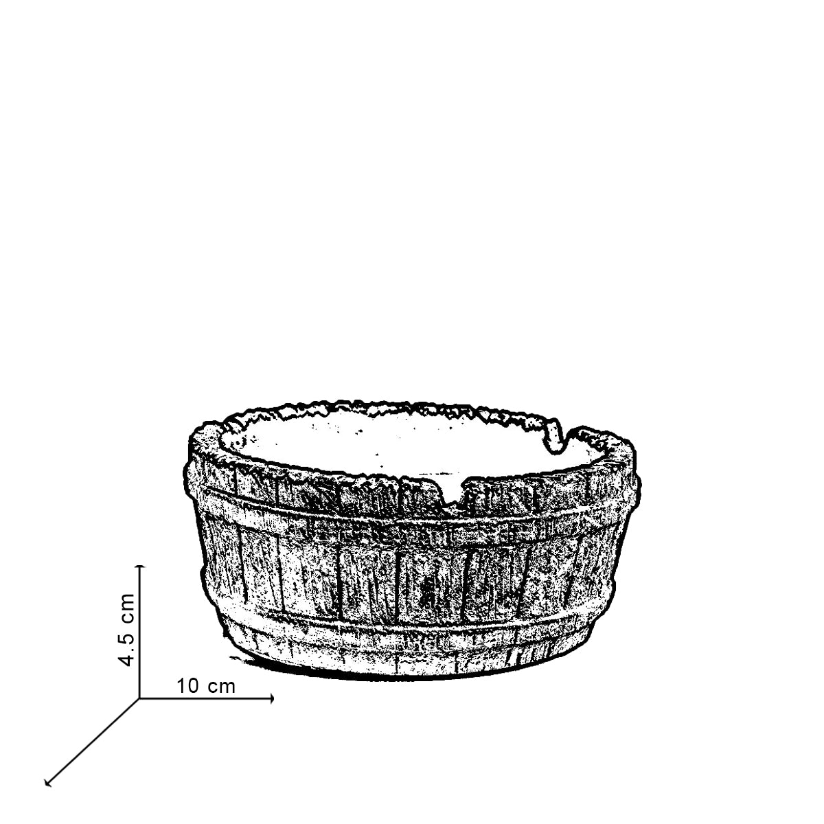 Barrel Tray Dark Concrete - quirky design with rubber tyre patterns, ideal for gifting to friends, colleagues, and family