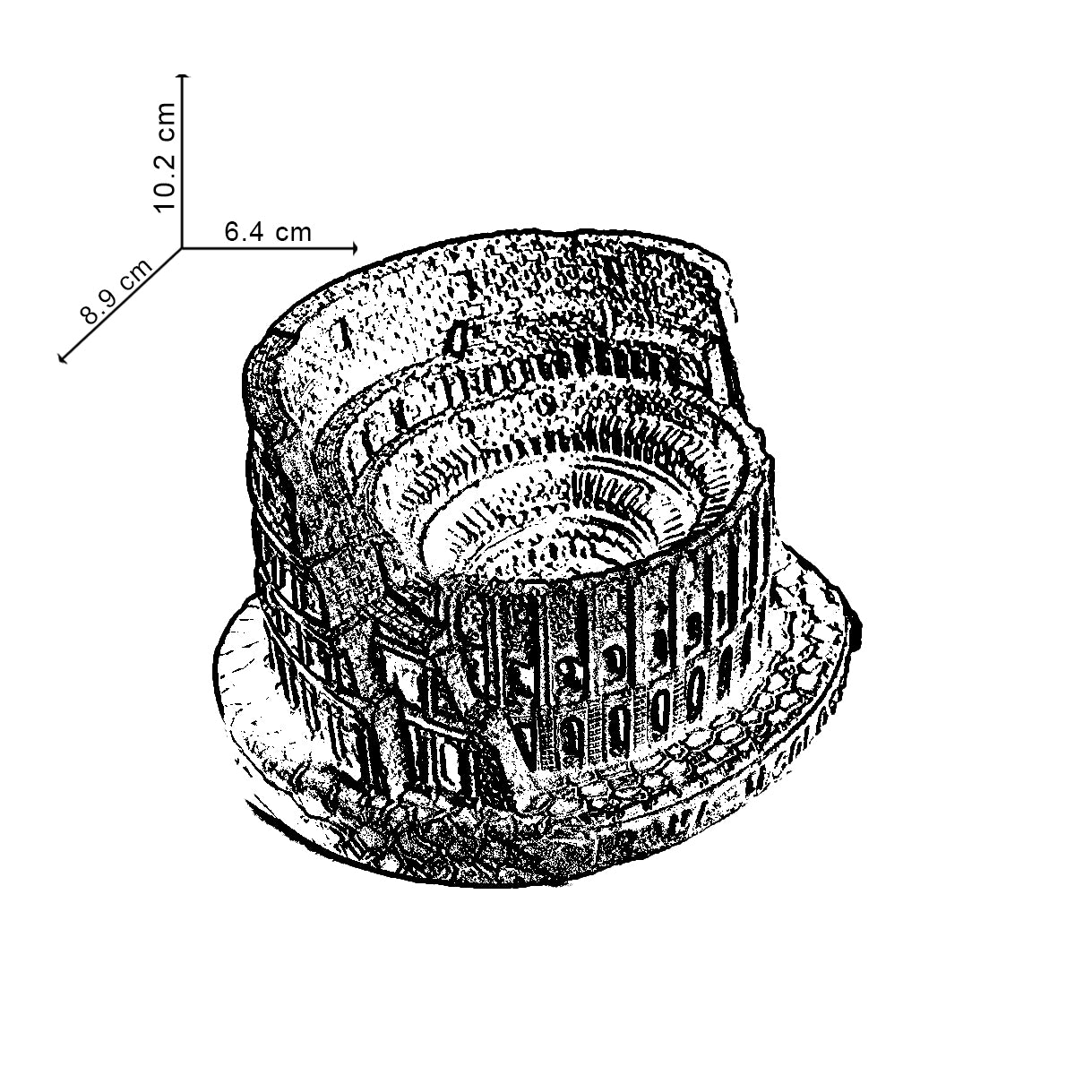 New Colosseum Monument Miniature Cement Finish - Architectural Desk Accessory Paper Weight or Roman Ashtray