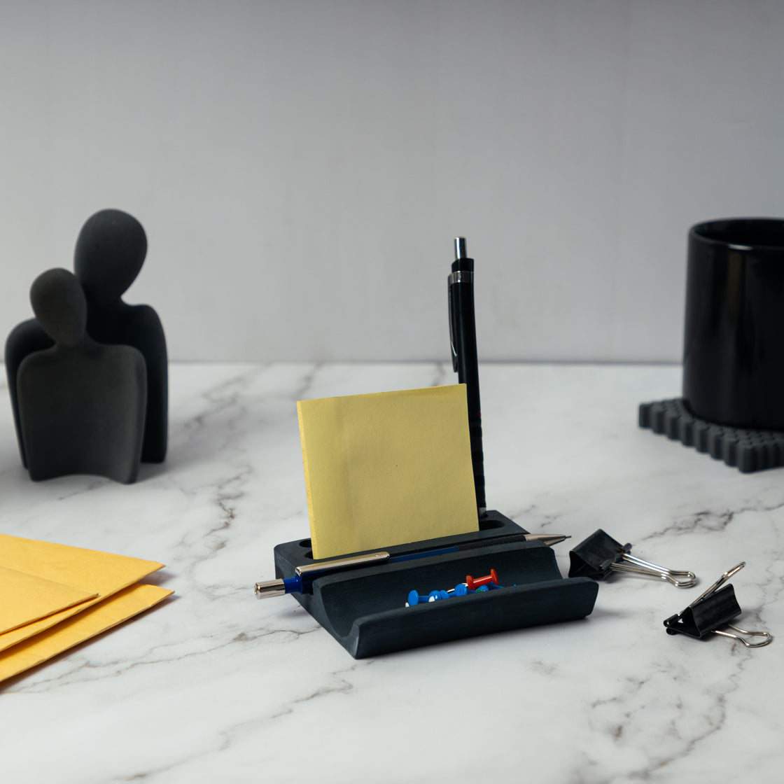 Pentrough-Dark Concrete-Contemporary design stationery holder- desk supplies with multiple compartments