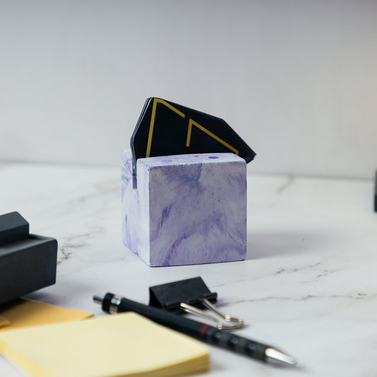 UCardo-Orchid Marble-Contemporary Business Card Stand for Work Desk