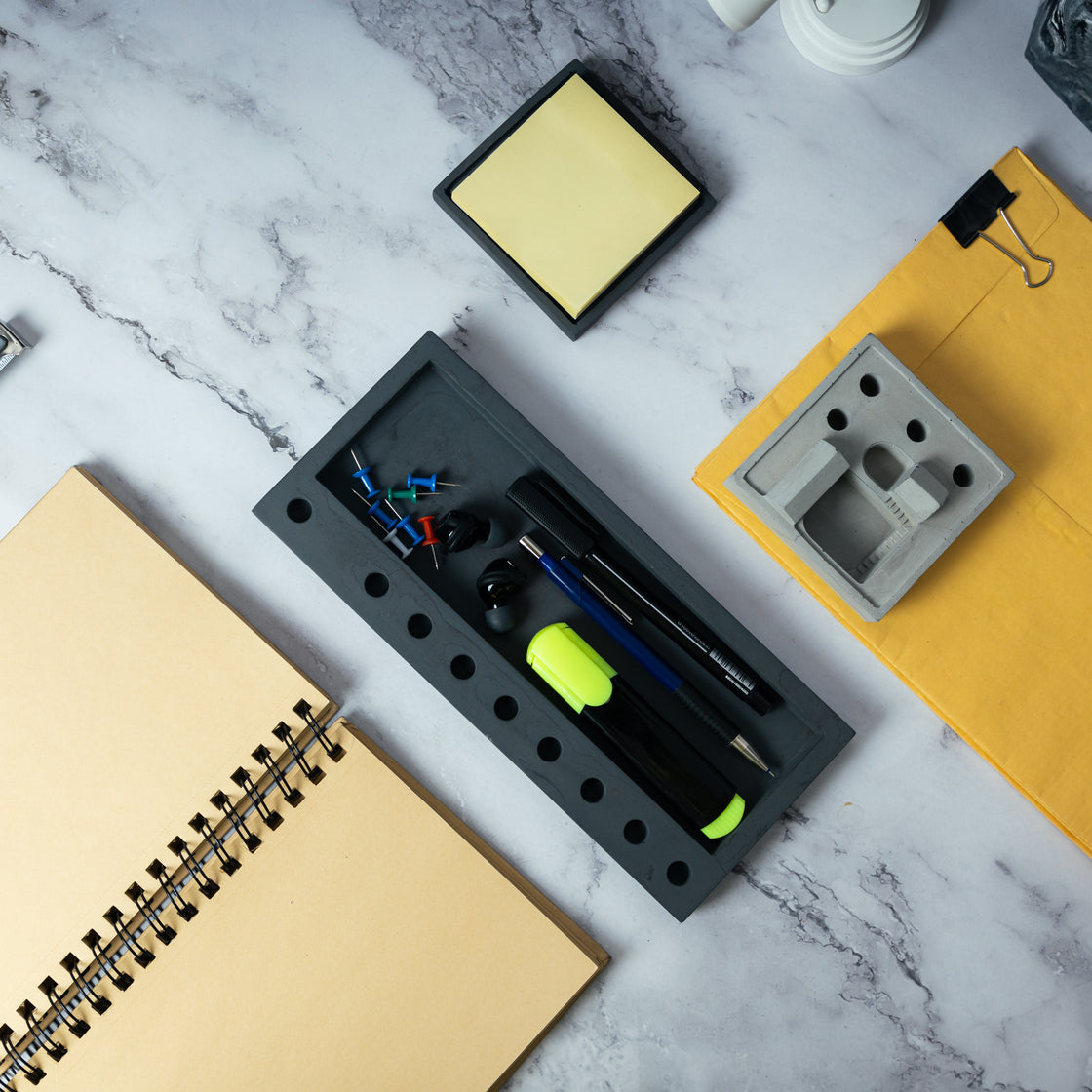 Recto-Black-Desk and drawer organizer for your work desk, study table, library