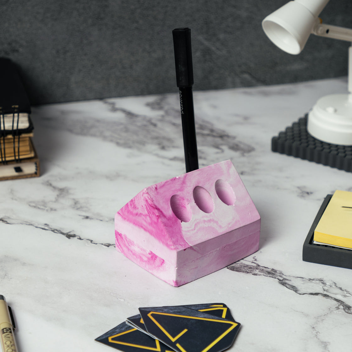 Cabana Stand- Orchid Marble-Pencil Stand