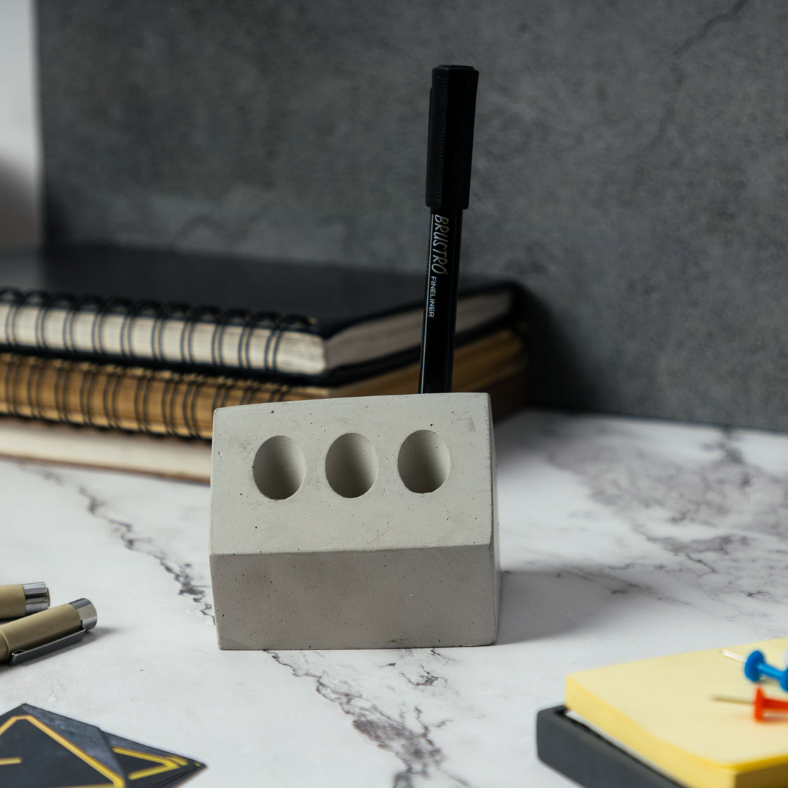 Cabana Stand-Cement finish-Pencil Stand