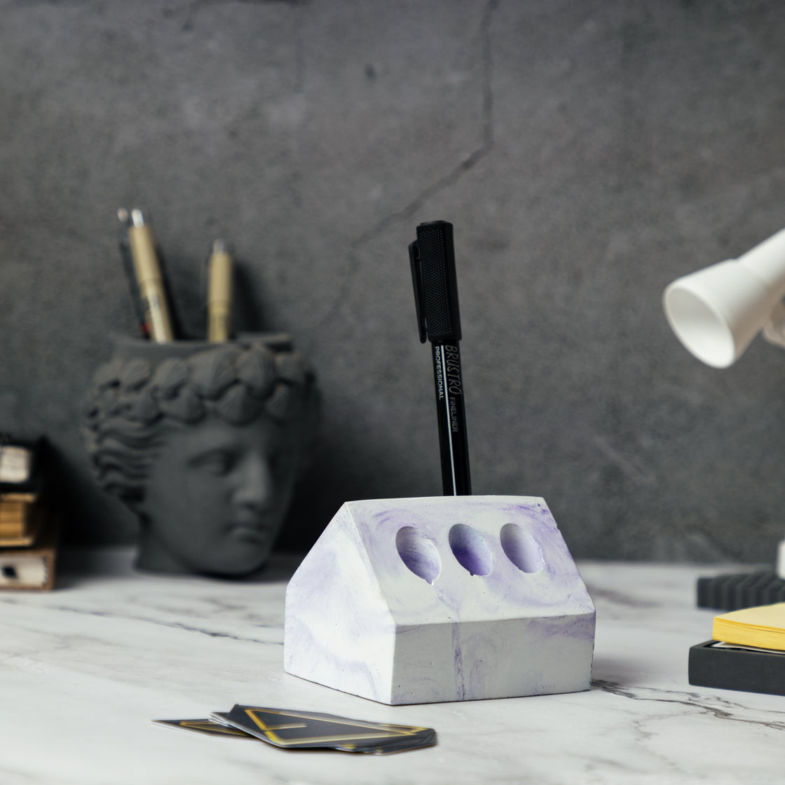 Cabana Stand- Orchid Marble-Pencil Stand