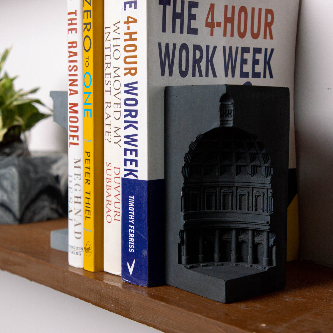 Pantheon-Dark Concrete- Dome Tea light candle Holder or Multipurpose Bookend